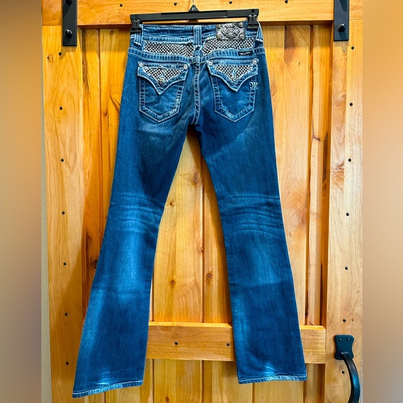 Miss Me Distressed Boot Cut Denim Jeans Size 28 - Picture 2 of 13